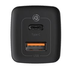 BASEUS Hitri omrežni polnilnik GaN2 Pro USB USB-C QC PD 65 W, črn