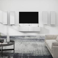 Vidaxl Komplet TV omaric 6-delni bel inženirski les