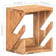 Vidaxl Stensko držalo za rolke 25x20x30 cm trden mangov les