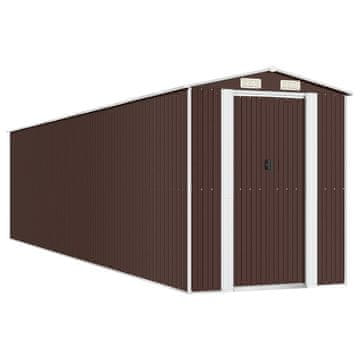 Vidaxl Vrtna lopa temno rjava 192x855x223 cm pocinkano jeklo