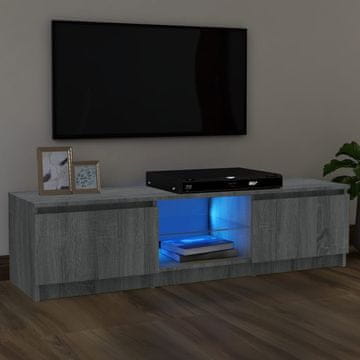 Vidaxl vidaXL TV omarica z LED zaslonom, siva, hrast sonoma, 120 x 30 x 35,5 cm