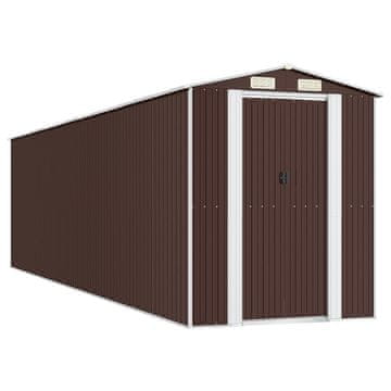 Vidaxl Vrtna lopa temno rjava 192x772x223 cm pocinkano jeklo