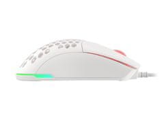 Genesis Gaming optična miška KRYPTON 750/RGB/8000 DPI/Obročki/Optični/Wireless USB/White