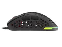 Genesis Gaming optična miška XENON 800/RGB/16000 DPI/Obročki/Optični/desnoročni/Wireless USB/črna
