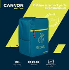 Canyon CSZ-03 nahrbtnik za 15,6" prenosni računalnik, 20x25x40cm, 20L, ročna prtljaga, temno zelen