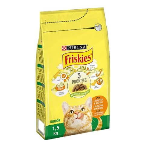 Friskies 1,5kg INDOOR peleti s piščancem in dodano zelenjavo za mačke