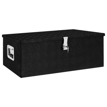 shumee vidaXL Škatla za shranjevanje Črna 90x47x33,5 cm aluminij