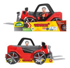 LENA Car Truxx 2 teleskopski nakladalnik iz plastike 33cm s figuro 24m+