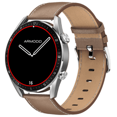 Silentwatch 5 Pro srebrna z usnjenim paščkom + silikonski pašček, pametna ura