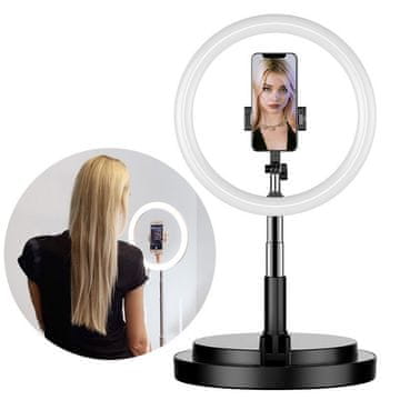slomart Selfie Ring krožka LED svetloba, 52 - 170cm, črn