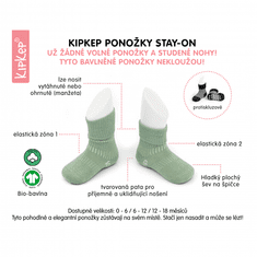 KipKep Otroške nogavice Stay-on-Sock 6-12m 2 para Calming Green