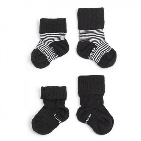 KipKep Otroške nogavice Stay-on-Socks 0-6m 2 para črne črte