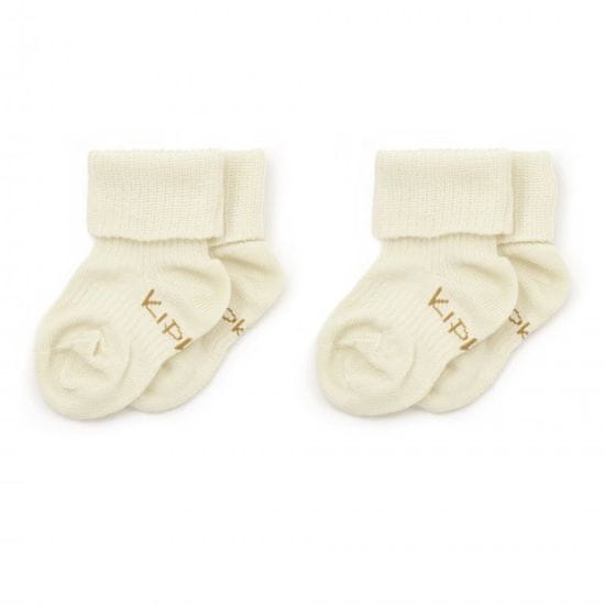 KipKep Otroške nogavice Stay-on-Socks 0-6m 2 para Off White