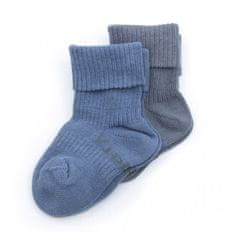 KipKep Otroške nogavice Stay-on-Sock 6-12m 2 para Denim Blue