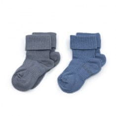 KipKep Otroške nogavice Stay-on-Sock 6-12m 2 para Denim Blue