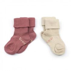 KipKep Otroške nogavice Stay-on-Sock 6-12m 2 para Dusty Clay