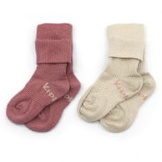 KipKep Otroške nogavice Stay-on-Sock 6-12m 2 para Dusty Clay