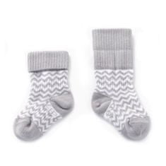 KipKep Otroške nogavice Stay-on-Sock 0-6m 2 para Silver Grey