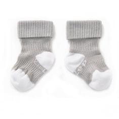 KipKep Otroške nogavice Stay-on-Sock 0-6m 2 para Silver Grey