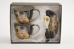 ZAKLADNICA DOBRIH I. Komplet za kavo iz porcelana z dekorjem Klimt Poljub