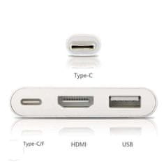 Northix Adapter USB tip C do HDMI / USB 3.0 - zlata 