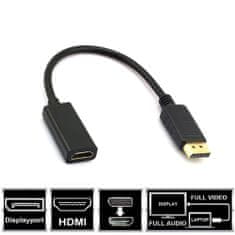 Northix Adapter DisplayPort na HDMI, črn 