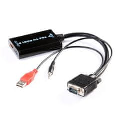 Northix Pretvornik VGA v HDMI s kabli USB in 3,5 mm 