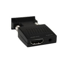 Northix Adapter VGA v HDMI s 3,5 mm avdio priključkom 