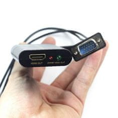 Northix Pretvornik VGA v HDMI s kabli USB in 3,5 mm 