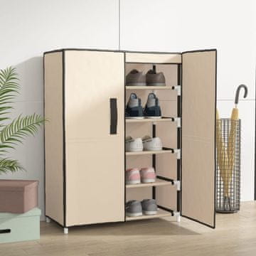 Vidaxl vidaXL Omarica za čevlje kremne barve 60x28x90 cm blago