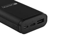 Canyon powerbank PB-103, 10000mAh Li-poly, vhod 5V/2A, izhod 5V/2,1A, pametni integrirani čip, kabel USB 0,25 m, črna