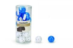 Beeztees Mačja igrača plastična žoga bela/modra z zvončkom 4cm