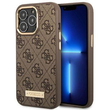 Guess Guess GUHMP14LU4GPRW trdi ovitek za iPhone 14 Pro 6.1 rjav/rjav 4G z logotipom MagSafe
