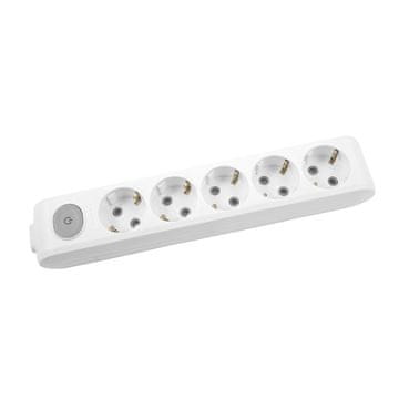 Panasonic Električni razdelilec X-TENDIA 5 vtičnic bel s stikalom