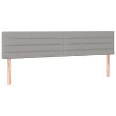 Vidaxl Posteljno vzglavje 2 kosa svetlo sivo 100x5x78/88 cm blago