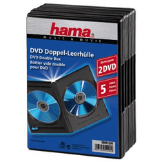 Hama Ovitek za DVD-je, dvojni, 5 kosov/paket, črn