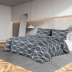 Vidaxl Posteljnina siva 225x220 cm bombaž