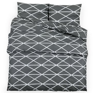 Vidaxl Posteljnina siva 200x200 cm bombaž
