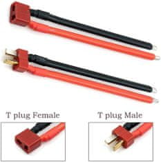 YUNIQUE GREEN-CLEAN 3 Kosov kabel z žico 14AWG Deans Style T Plug Moški ženski priključek s kablom RC Baterijski priključni kabel
