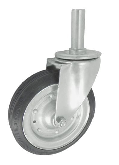 Greatstore Kovinsko gumijasto kolo 200 mm ohišje s steblom 64