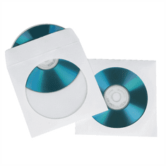 Hama zaščitni ovitek za CD/DVD, 100 kosov/paket, bel, škatla za obešanje