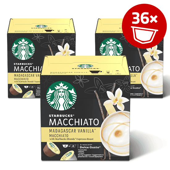 Starbucks Madagascar Vanilla Macchiato by NESCAFÉ Dolce Gusto, kapsule za kavo (36 kapsul / 18 napitkov)