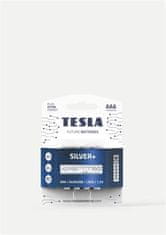 TESLA SILVER+ alkalne baterije AAA (LR03, mikrocelice, blister) 4 kosi