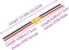 YUNIQUE GREEN-CLEAN 1 Par X90 ženski moški priključni vtič z 10AWG kablom za skutersko baterijo (1 par XT90 s kablom 10AWG)