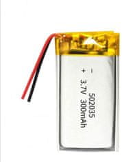 YUNIQUE GREEN-CLEAN 1 Kos 502035 Polnilna lipo baterija (3.7v, 300mAh Lipo) za Bluetooth slušalke, pametne ure, POS, medicinske instrumente in druge prenosne naprave