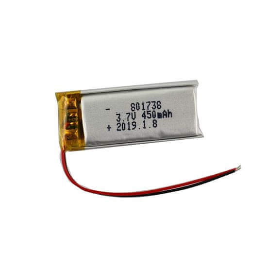 YUNIQUE GREEN-CLEAN 1 kos polnilna Lipo baterija 801738 (3.7v, 450mAh Lipo) za prenosni telefon Video MP3 MP4 LED Light GPS