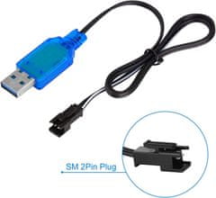 YUNIQUE GREEN-CLEAN 2pcs USB polnilec kabel SM-2P 250mAh Izhodni RC Avto za 6V Ni-Mh baterije Barva Svetlo modra