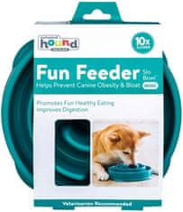 Outward Hound Plastična interaktivna posoda Fun Feeder turkizna majhna