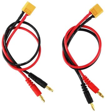 YUNIQUE GREEN-CLEAN 2 kosi XT60 Polnjenje s 4mm banana plug 14AWG Silikonski kabel 30cm, barva rumena rdeča črna