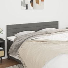 Vidaxl Posteljno vzglavje 2 kosa temno sivo 90x5x78/88 cm blago